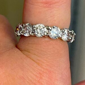 Eternity band cz Sterling silver